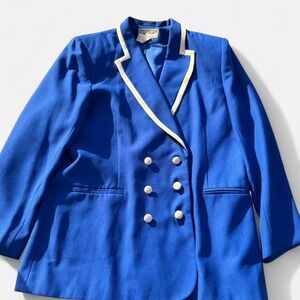 Suitsme Royal Blue white Suit Jacket size 16
